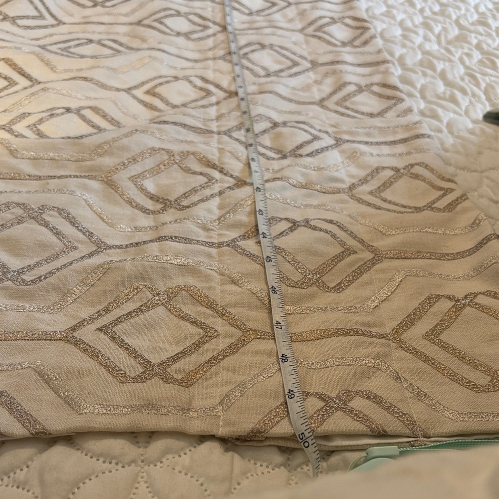 Valance Custom Made Elegant Neutrals Gathered in Rod w/ Ruffled Top 50 x 18 in
